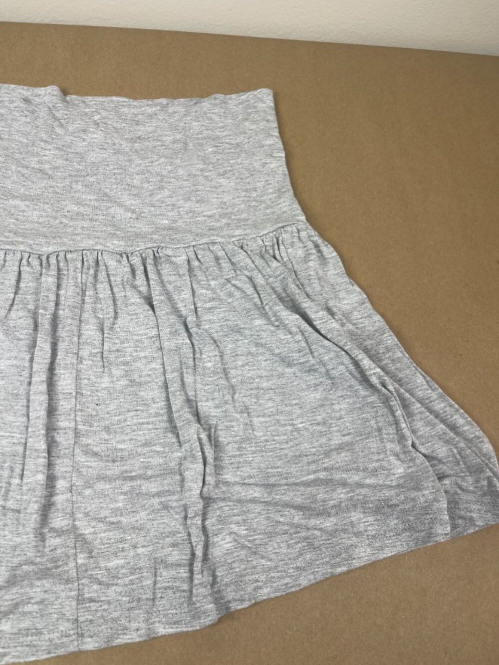 No Boundaries Gray Flared Mini Skirt Stretch Pull On Rayon Size M 8-10 - Picture 8 of 12